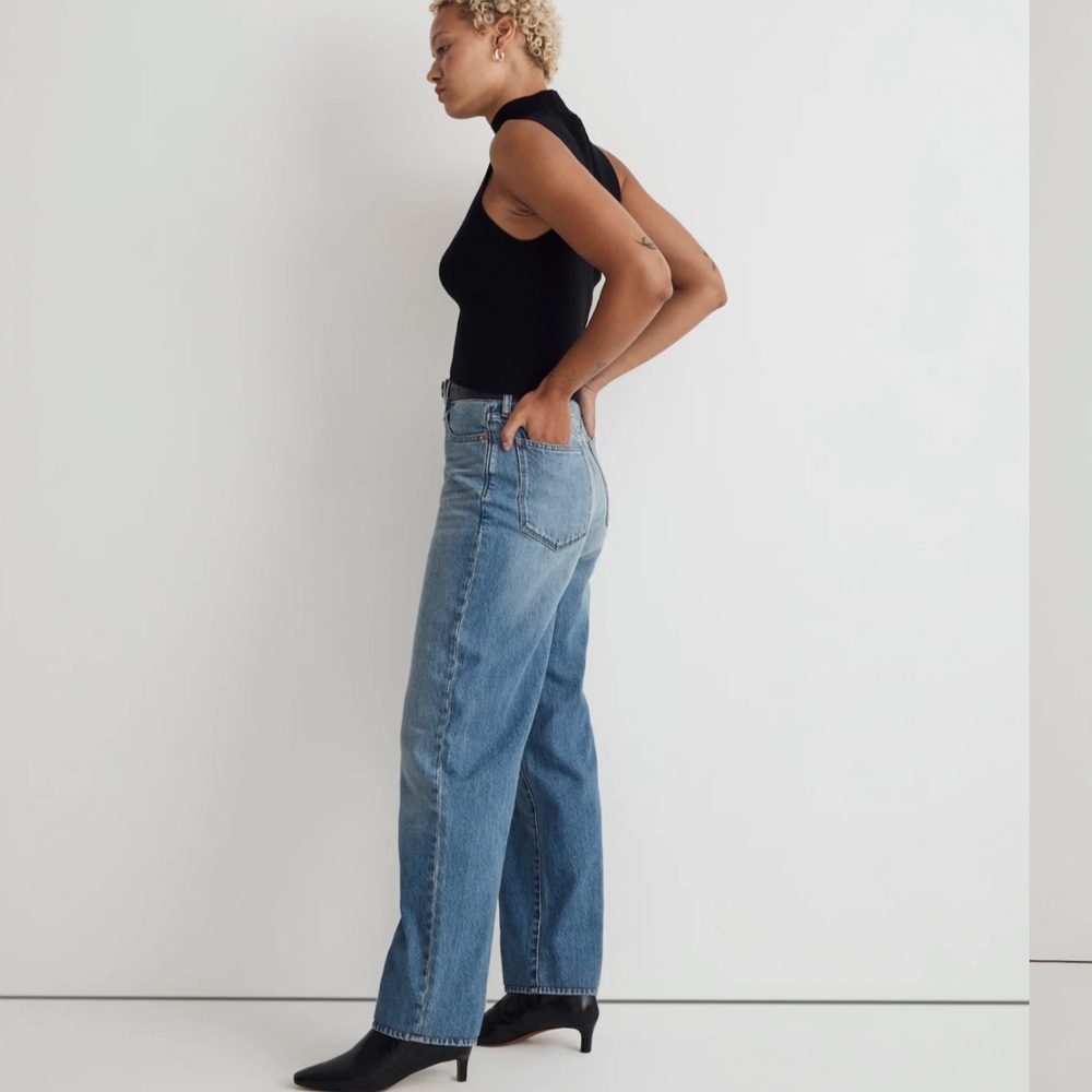 Madewell Curvy Baggy Straight Jeans in Letica Wash - Picture 3 of 6